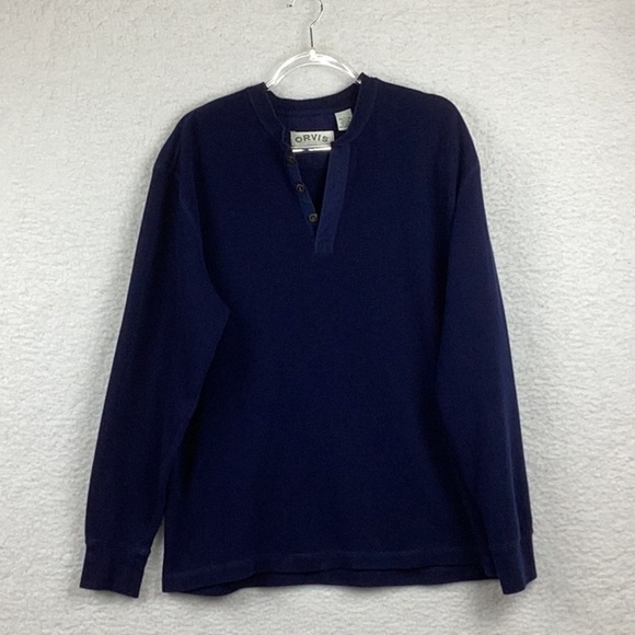Orvis Men’s Large Popover Henley Sweater. - Picture 1 of 9